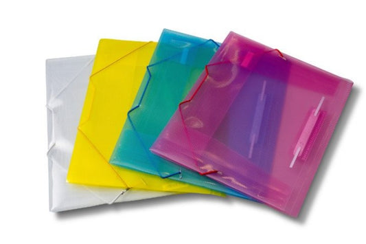 תיק גומי פלסטיק - A4 - עם דקלייסט לתיוק